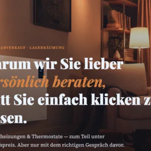 Abverkauf von Infrarotheizungen und Thermostaten
